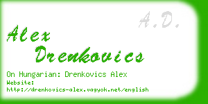 alex drenkovics business card